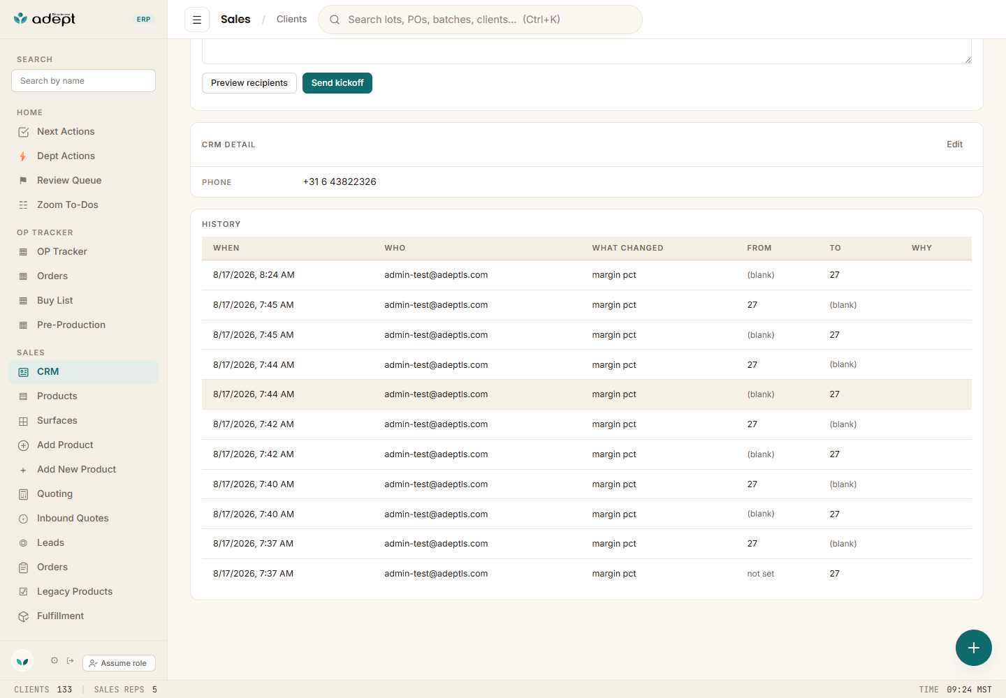 client history