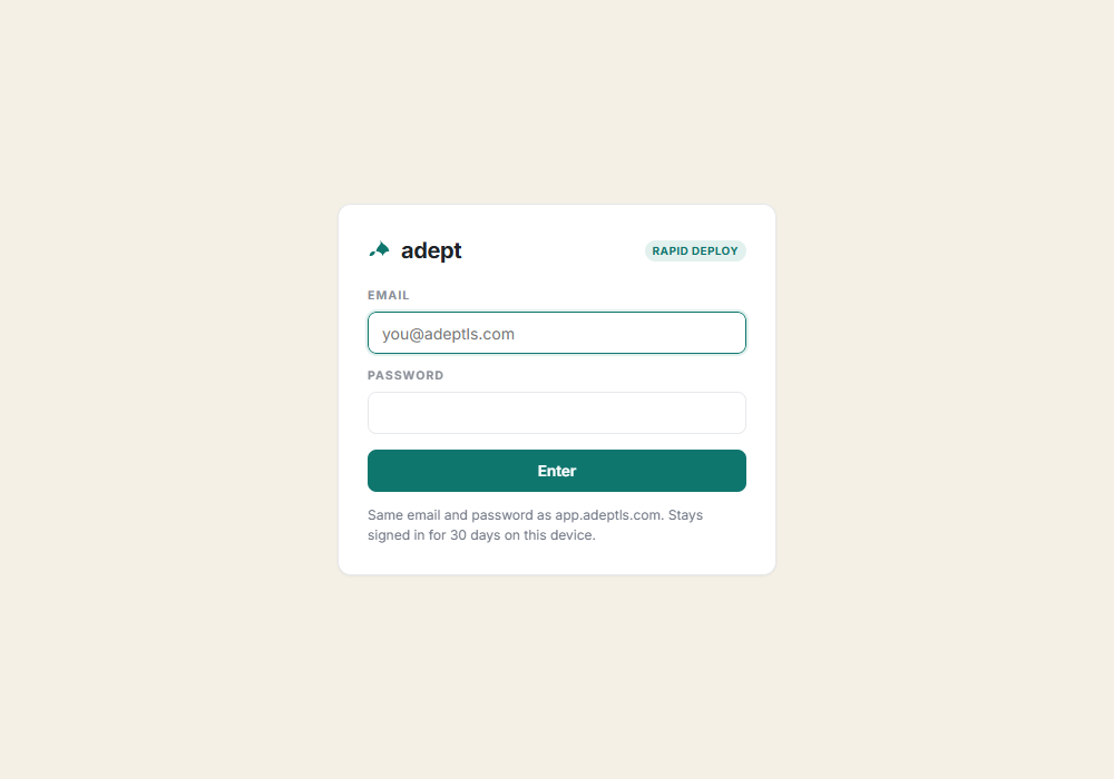 demo login rapid deploy 20260915
