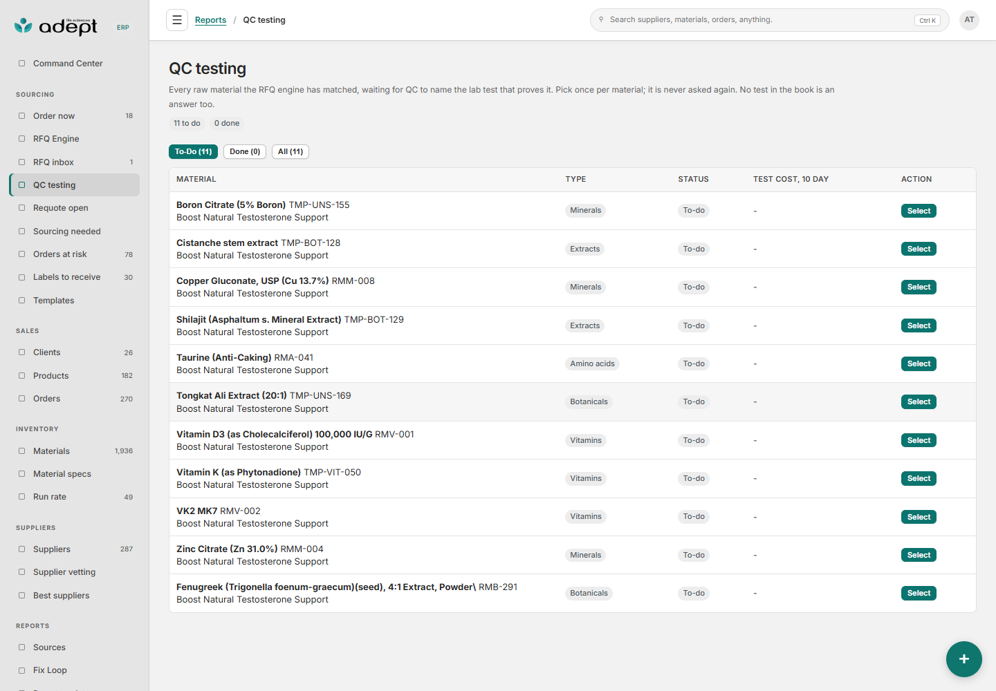 demo qc list 20260918