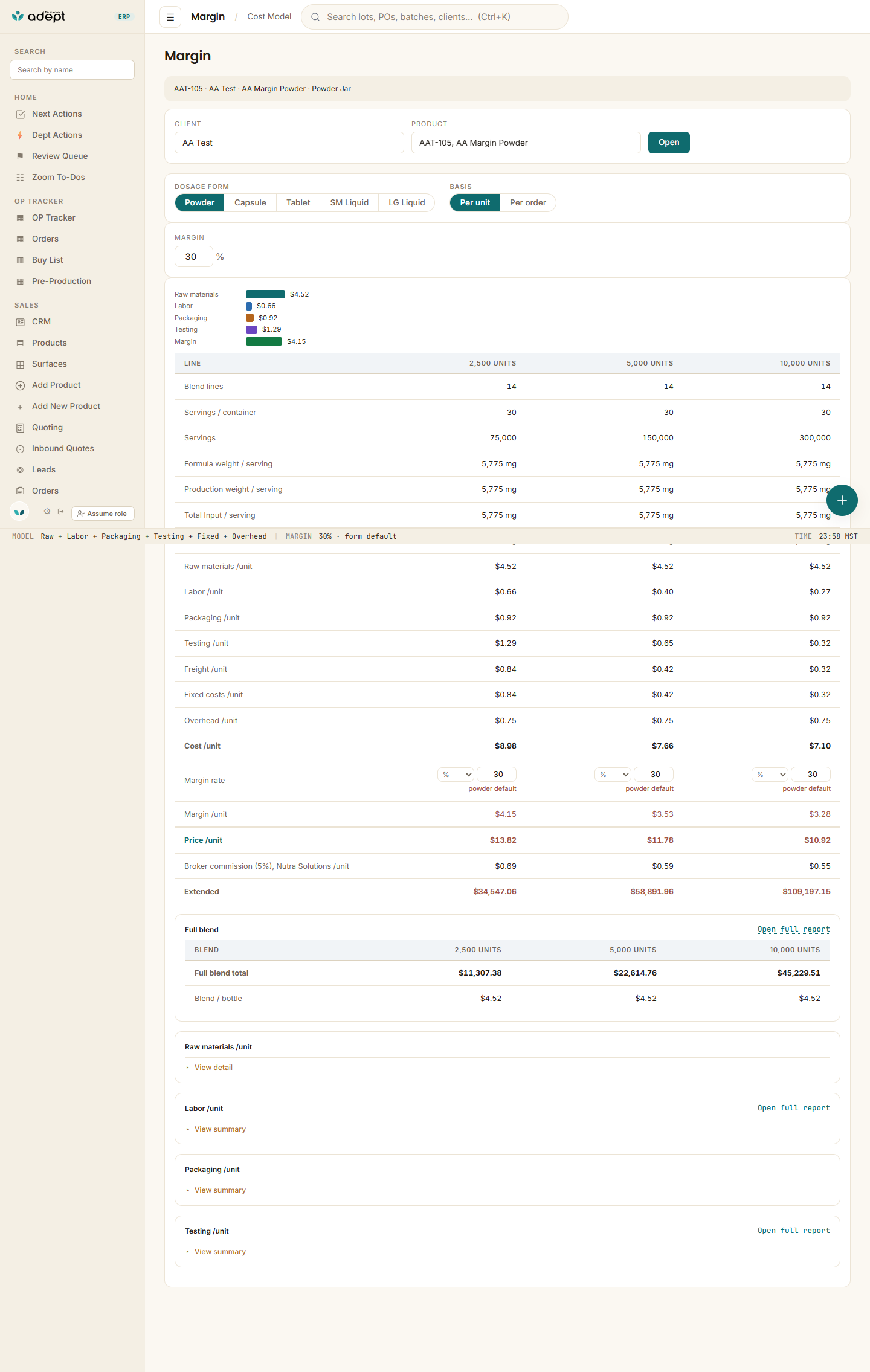 margin default powder AAT 105 1440