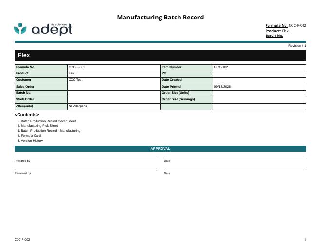 master batch record page1