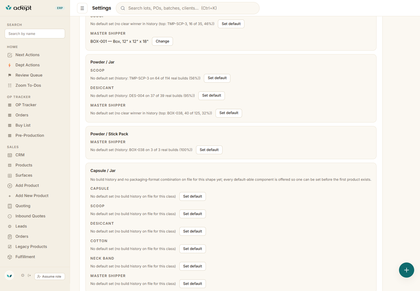 pkg defaults section