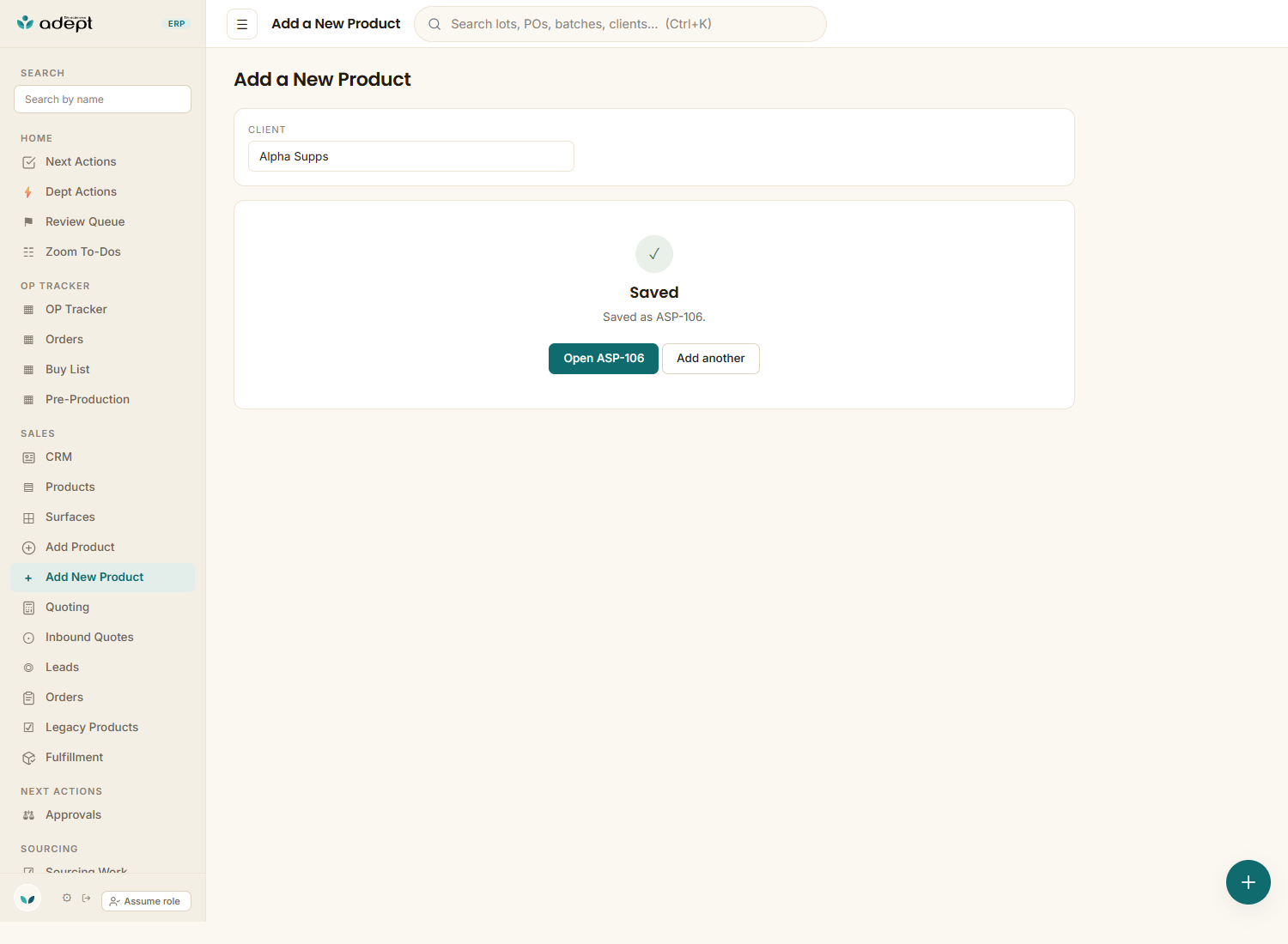saved open product link